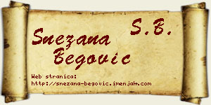 Snežana Begović vizit kartica